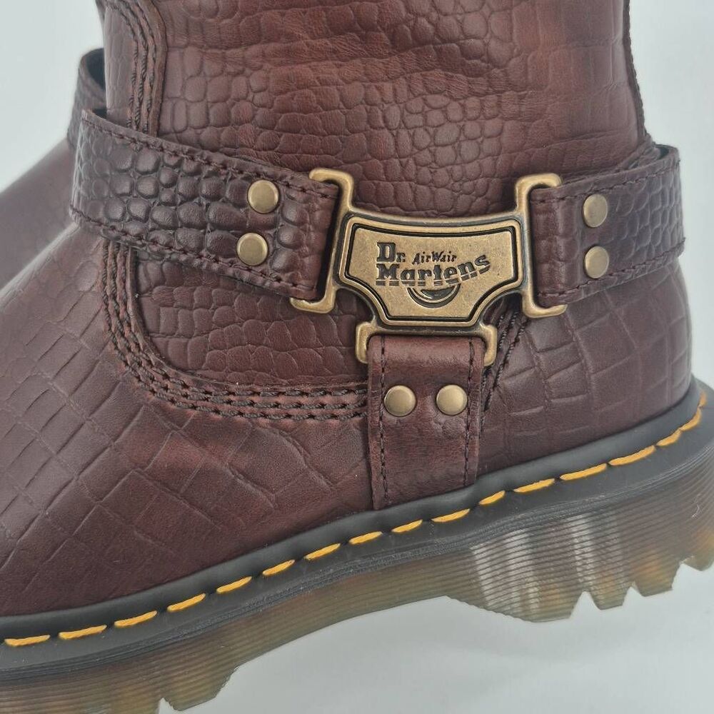 Dr Martens Anistone Hi Tall Pull On Biker Boots Women's Size 8 - Picture 4 of 7